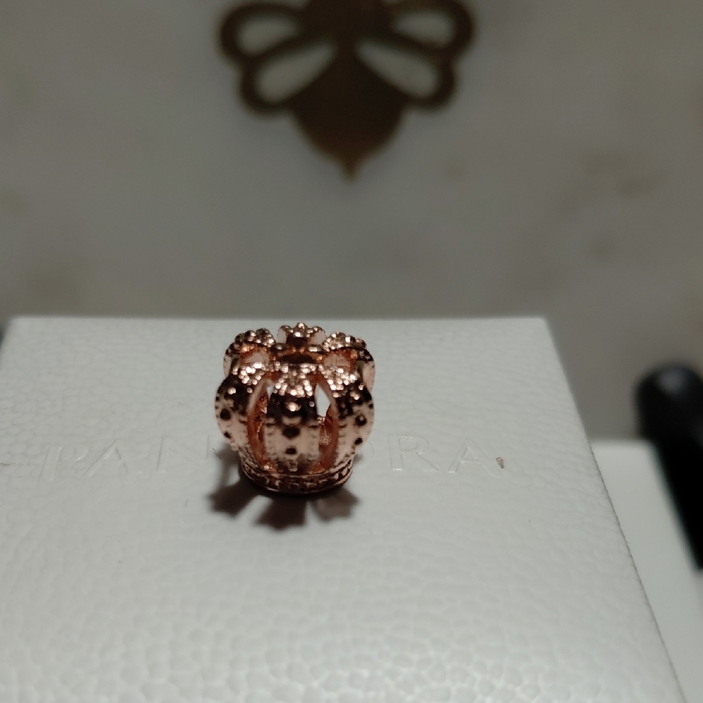 Pandora Rose Gold Crown Charm - Picture 9 of 10